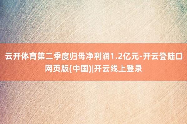 云开体育第二季度归母净利润1.2亿元-开云登陆口网页版(中国)|开云线上登录